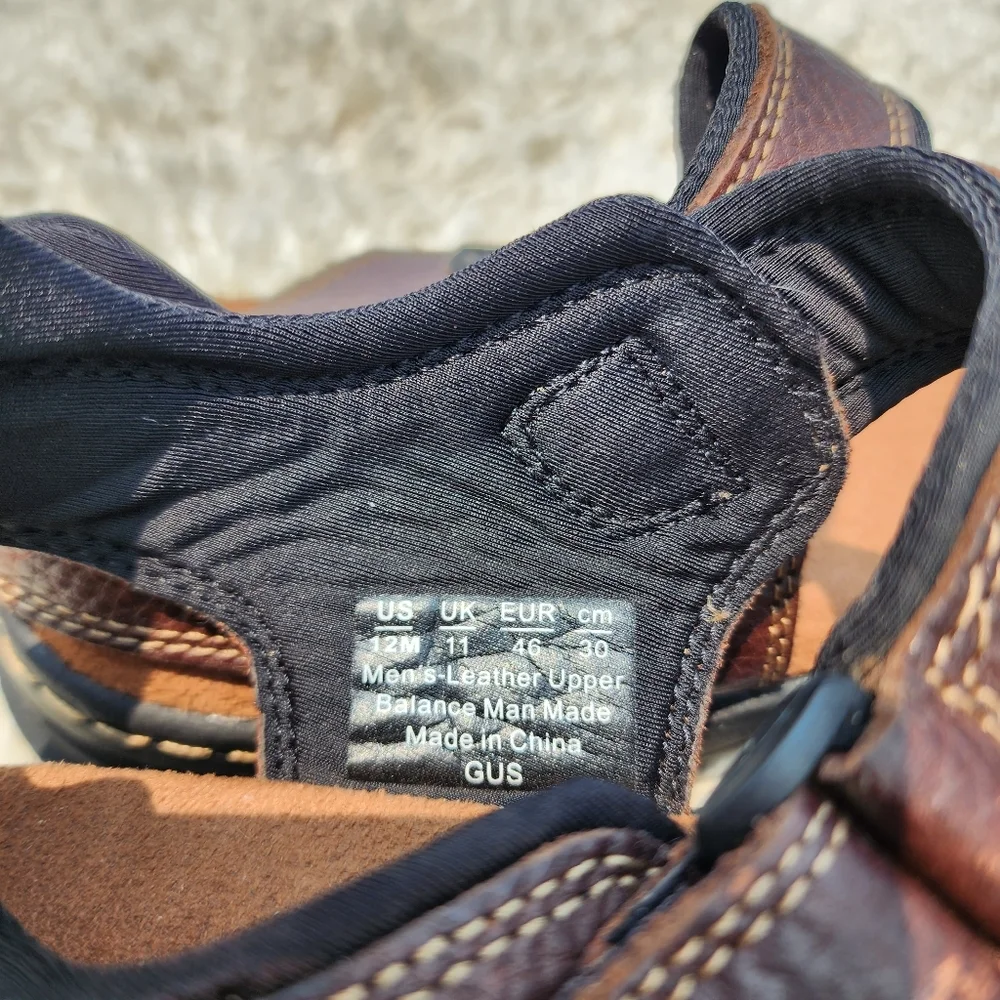 Dr. Scholls Sandals 'Gus' Memory Foam Cool Fit Brown Pebbled Leather Men's Sz 11